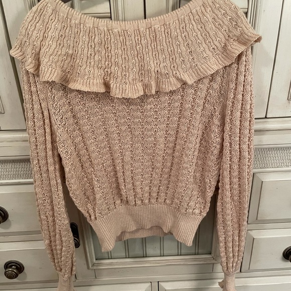 Free People Sweaters - Free People Crazy in Love Ruffle Sweater, NWOT, L
